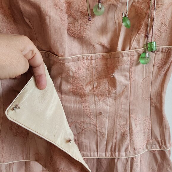 Karen Millen Y2K Blush Pink Oriental Brocade Dress - Picture 5 of 16
